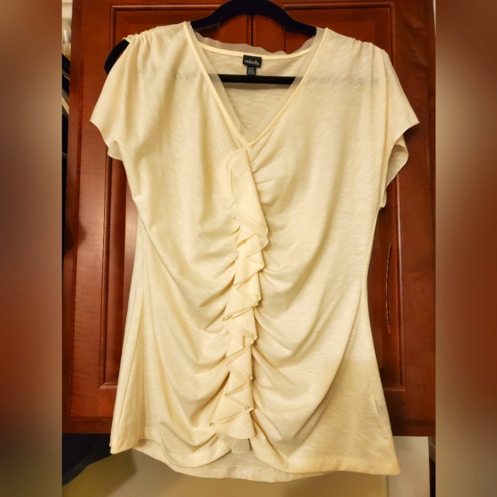 Raffaello Split Sleeve Top Cream Colored size M